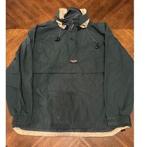 Chaps Ralph Lauren Anorak Jacket Green Pullover Hooded Mens Size L |R1